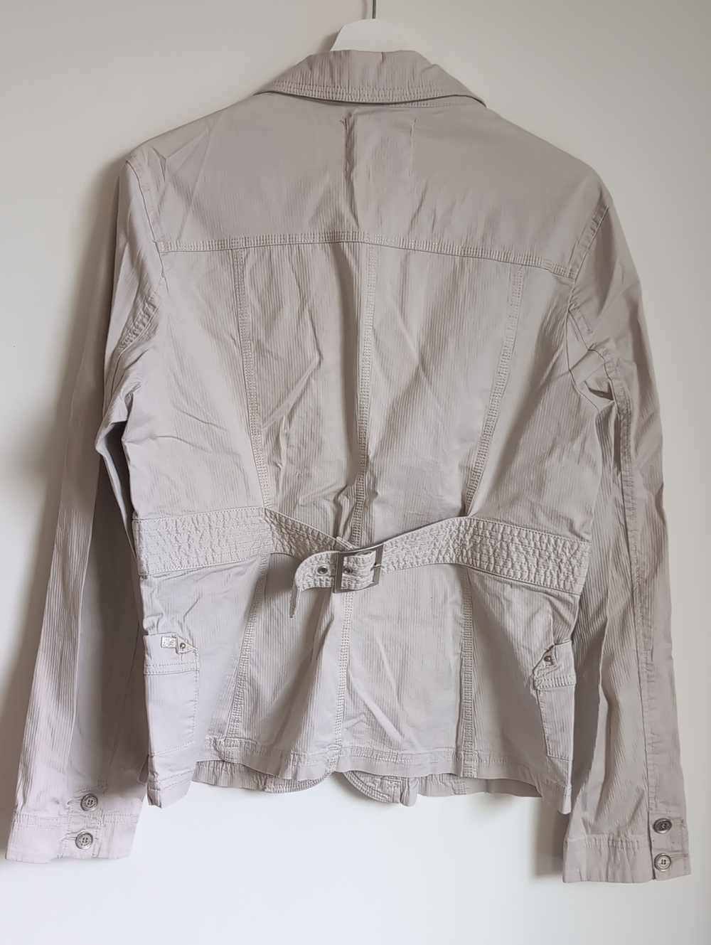 Point Zero Women's Light Taupe Button-Front Blazer - Picture 2 of 8